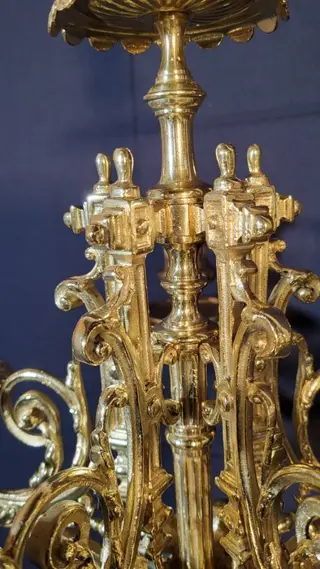 Paar franse bronzen vergulden regency Kandelaars 1870. - Verguld brons - Eind 19e eeuw
