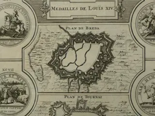 Nederland, Breda, Kasteel van Breda.; M. Merian - Friedens Handlung zu Breda, geschlossen auff den 31 julij (...) 1667 - 1651-1660