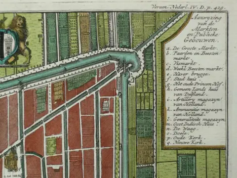 Nederland, Delft; Isaac Tirion - Grond tekening der stad Delft - 1721-1750