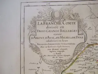 Frankrijk, Franche Comte, Saone Doubs Jura, Switzerland; Jaillot - La Franche Comté divisée en Trois Grad Balliages - 1781-1800