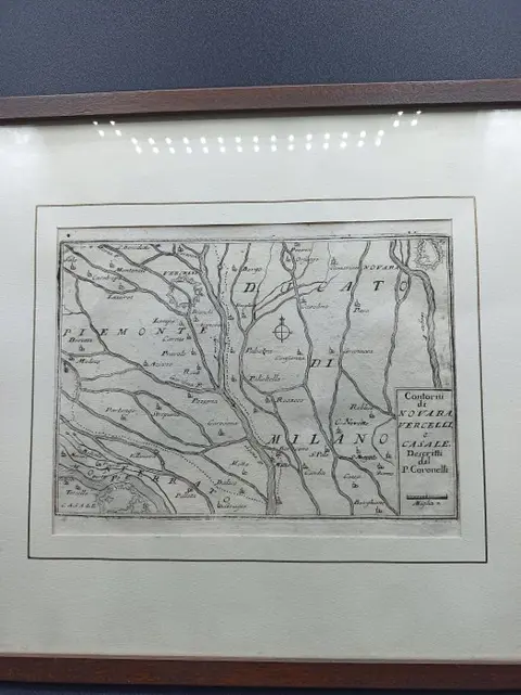 Italië, Lombardia, Ducato di Milano; V. Coronelli - Contorni di Novara Vercelli e Casale - 1706