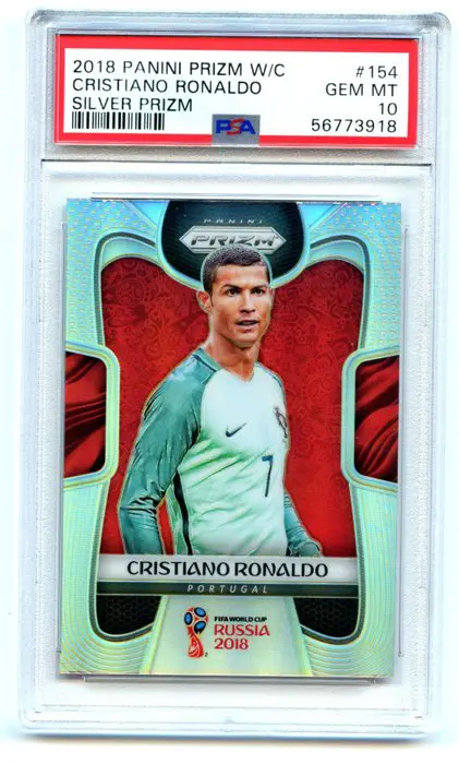 2018 Panini Prizm World Cup #154 Cristiano Ronaldo - Silver Prizm - PSA 10