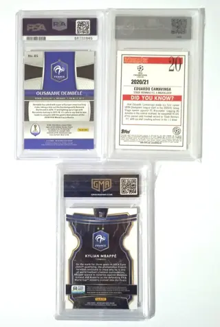2018 to 2021 Panini, TOPPS - Mbappé - Dembelé - Camavinga - Lot of 3 graded cards - PSA 10