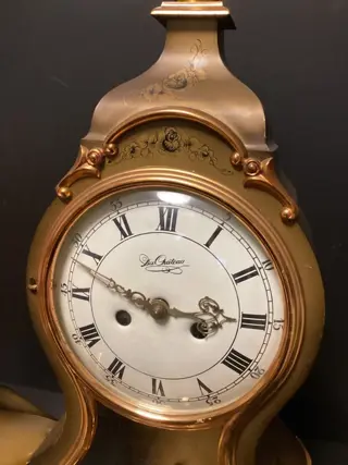 Wandklok pendule Du Chataue - Schmid-Schlenker - Glas, Messing, Verguld - Tweede helft 20e eeuw