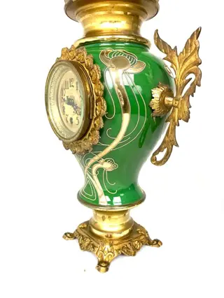 Schoorsteenklok - Brons, Porselein, Verguld - circa 1900
