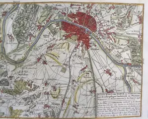 Frankrijk, Paris, Versailles; Isaak Tirion - Nieuwe kaart van Parys en Versailles met de nabygelegen Landstreek en Plaatsen (…) - 1751-1760