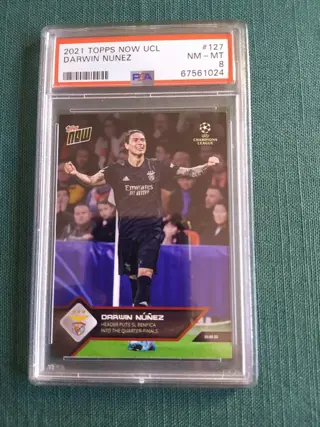 2021 Topps Now UCL - Darwin Nunez #127 - PSA 8