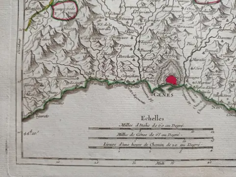 Italië, Liguria, Genova; Robert de Vaugondy - Carte de l'Etat de Genes - 1721-1750
