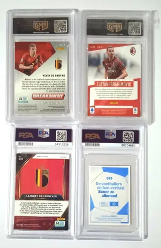2009 to 2020 Panini - De Bruyne/Ibrahimovic/Dendoncker/Suarez - Lot of 4 graded cards - PSA/GMA