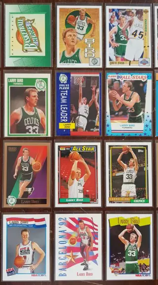 1980s-90s 26x Larry Bird cards - Boston Celtics Lot - Fleer/NBA Hoops/Skybox/Topps/Upper Deck