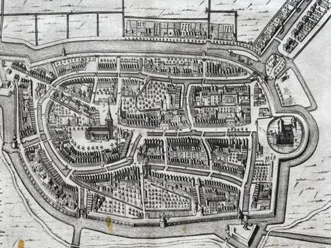 Nederland, Franeker, Friesland; B. Schotanus à Sterringa, naar Haackma en Gravius - Franeker - 1661-1680