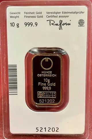 10 gram - Goud .999 - Verzegeld en met certificaat