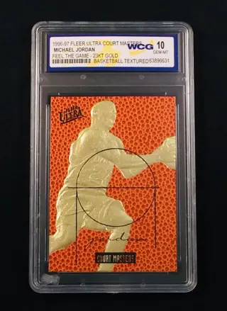 1996/97 Fleer Ultra Court Masters - Michael Jordan - Feel The Game - 23KT Gold - Basketball Textured - WCG 10