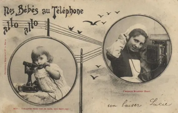 Telefoon - Bellen - Evolutie i/h begin v/d vorige eeuw -Kinderen, Romantiek etc - Ansichtkaarten (Collectie van 55) - 1910-1930