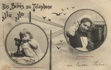 Telefoon - Bellen - Evolutie i/h begin v/d vorige eeuw -Kinderen, Romantiek etc - Ansichtkaarten (Collectie van 55) - 1910-1930