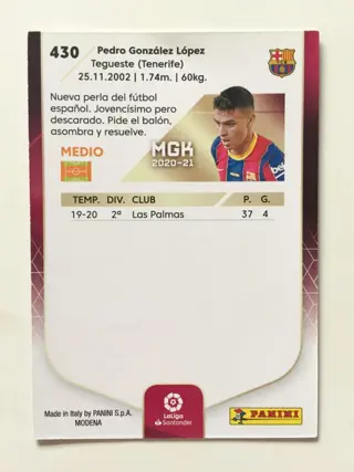 2020/21 Panini Megacracks - Lot van 10 kaarten van Pedri FC Barcelona
