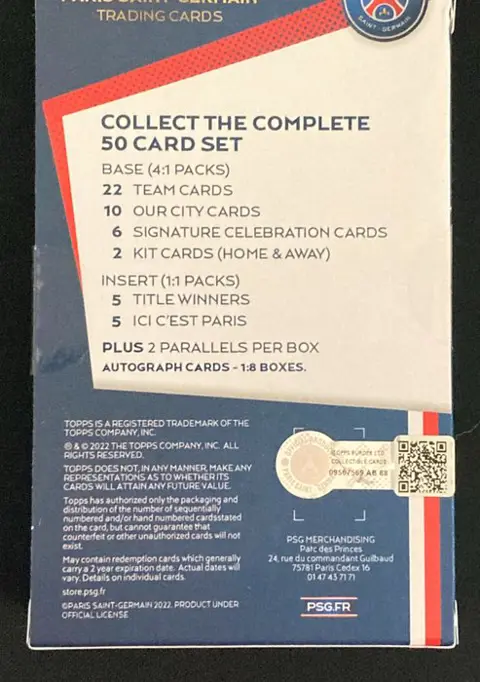 2022 Topps Paris Saint-Germain - Sealed Blaster Box - Autographs Mbappé / Messi / Neymar - Parallels - Inserts