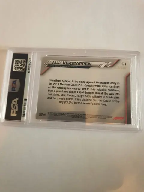 2020 Topps Chrome F1 - 2x Max Verstappen cards - Graded PSA 10!