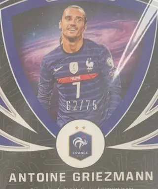 2021-22 Panini Obsidian Soccer #GG-AG Antoine Griezmann - SP Purple /75 Galaxy Gear 2 Colour Patch - SGC 9
