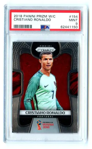2018 Panini Prizm World Cup - Lot of 3 cards - Lionel Messi PSA 10 - Cristiano Ronaldo PSA 9 - Neymar PSA 10