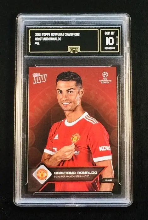 2020 to 2022 Topps - Messi, Cristiano Ronaldo, Haaland - Lot of 3 graded cards - GMA 10