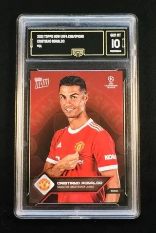 2020 to 2022 Topps - Messi, Cristiano Ronaldo, Haaland - Lot of 3 graded cards - GMA 10