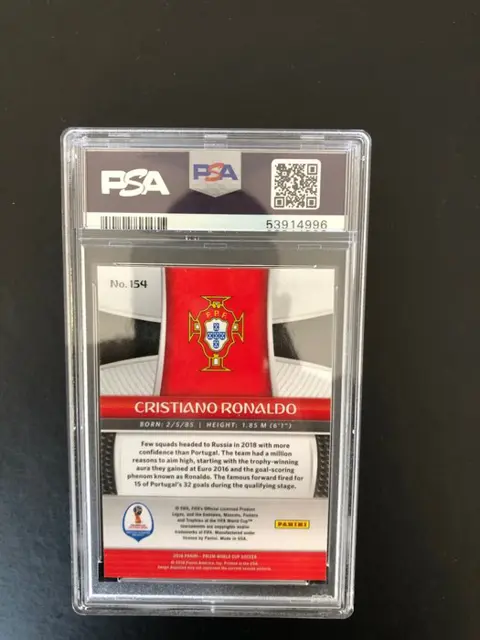 2015 to 2020 Panini, Topps - Lot of 9 PSA graded cards incl. Messi, Cristiano Ronaldo