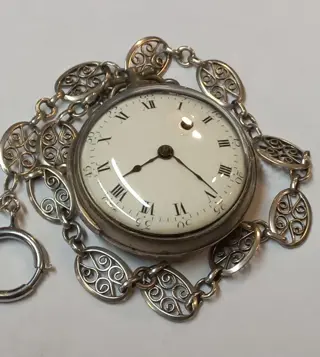 Zakhorloge - .700 zilver, Messing, Verguld - Eerste helft 19e eeuw