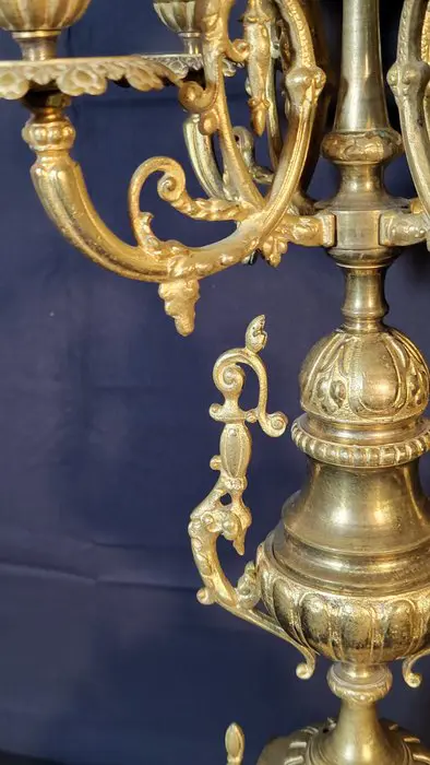 Paar franse bronzen vergulden regency Kandelaars 1890. - Verguld brons - Eind 19e eeuw