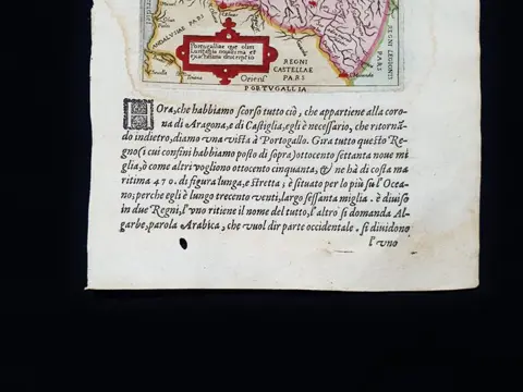 Portugal, Portugal, Porto, Lisbon, Faro; Giovanni Botero / Abraham Ortelius - Portogallo / Portugallia / Portugalliae Quae Olim Lusitania Novissimae et Exactissima Descriptio - 1581-1600