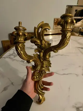 Muurlamp (1) - Rococo stijl - Hout, Verguld - 19e eeuw