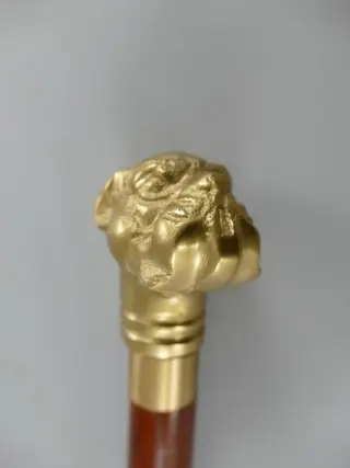 Hondbeeld wandelstok - Art Deco stijl - Messing - 20e eeuw