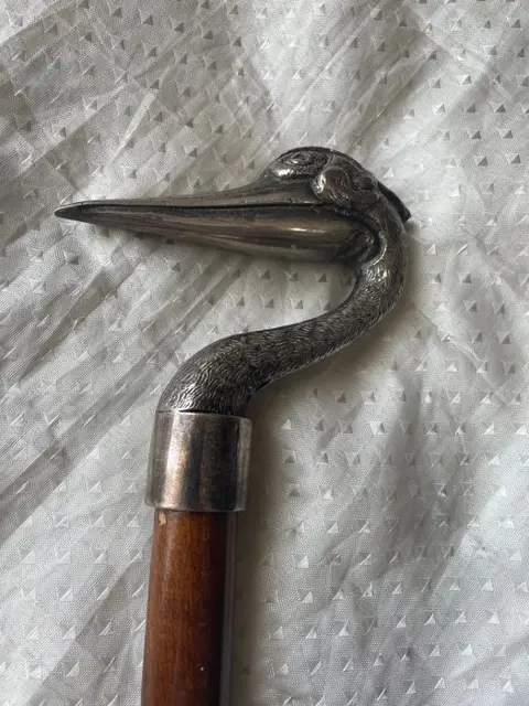 Wandelstok, Zwaan - Hout, Legering - Midden 20e eeuw