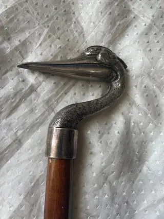 Wandelstok, Zwaan - Hout, Legering - Midden 20e eeuw