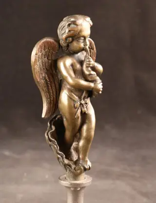 Antiek beeldje cherubijn - Brons - Circa 1900