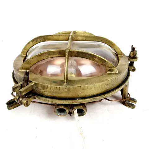 Authentic industrial cage wall lighting Ca. 1900 - Brons, Glas, Koper - Begin 20e eeuw