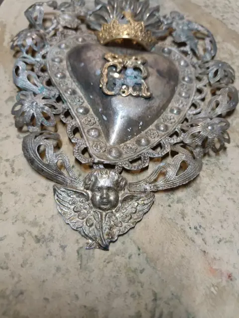 Authentiek Ex Voto Grace-ontvangstbewijs - zilverfolie - Eind 19e eeuw