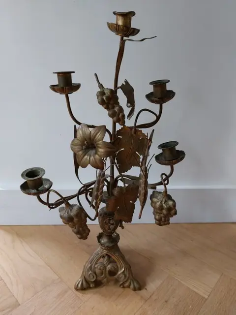 Kandelaar (2) - Art Nouveau - Brons