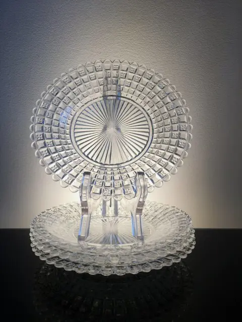 Val Saint Lambert - Servies van 8 borden model "Starry Diamonds" (8) - Art Deco - Kristal