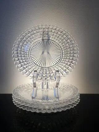 Val Saint Lambert - Servies van 8 borden model "Starry Diamonds" (8) - Art Deco - Kristal