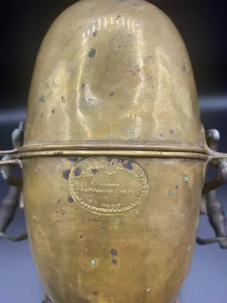 Koffiepot - Napoleon III - messing en plaatwerk - Eind 19e eeuw