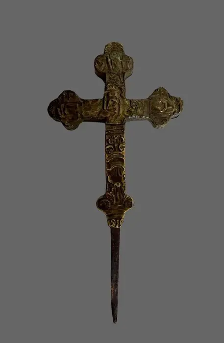 processie kruis - Barok - Hout, IJzer (gesmeed), Messing - Eerste helft 17e eeuw