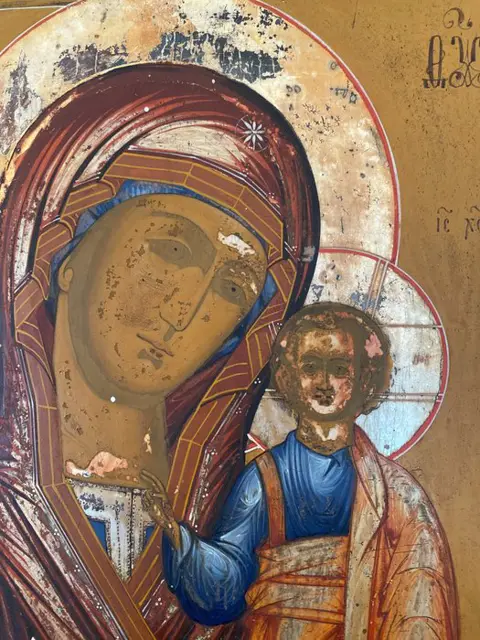 Icoon, Kazan Moeder van God - Hout - Begin 19e eeuw