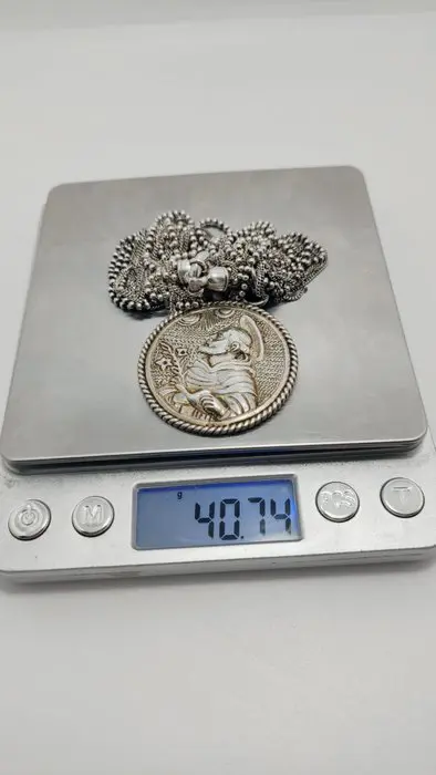 Sint Antonius van Padua hanger collier uit de jaren 60 - Zilver - Tweede helft 20e eeuw