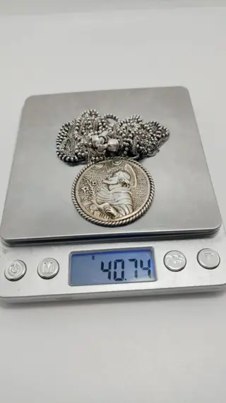 Sint Antonius van Padua hanger collier uit de jaren 60 - Zilver - Tweede helft 20e eeuw