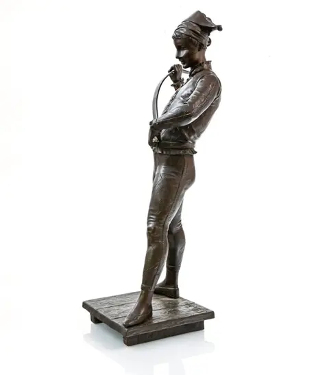 Paul Dubois (1829-1905) - Beeld, Sculptuur - Harlekijn - 59,5 cm (1) - Gepatineerd brons - Tweede helft 19e eeuw