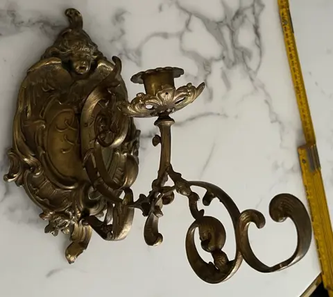 Wandkandelaar (1) - Rococo stijl - Brons (verguld), Messing - Begin 20e eeuw