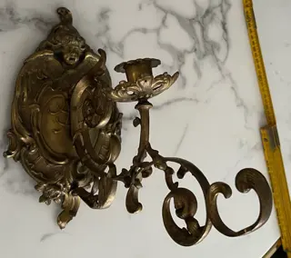 Wandkandelaar (1) - Rococo stijl - Brons (verguld), Messing - Begin 20e eeuw