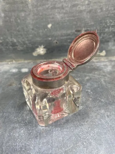 Inktpot - Brons, koe hoorns - 19e eeuw