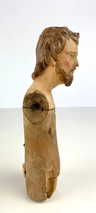 Beeld, Kerststal karakter - Hout - 19e eeuw